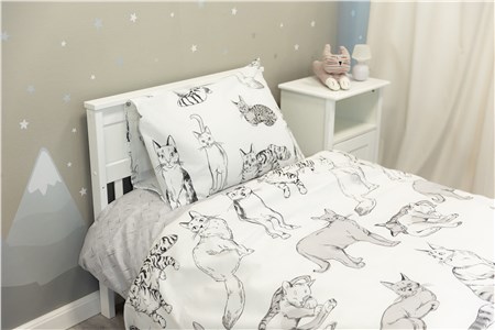 Детское постельное бельё Sweet Dreams Cute Kittens (на резинке + молния)
