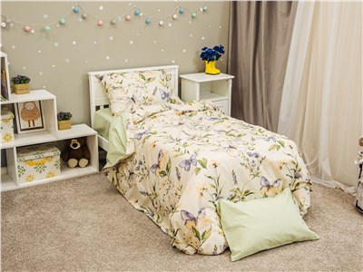 Детское постельное бельё Sweet Dreams Butterfly in green (на резинке+молния)