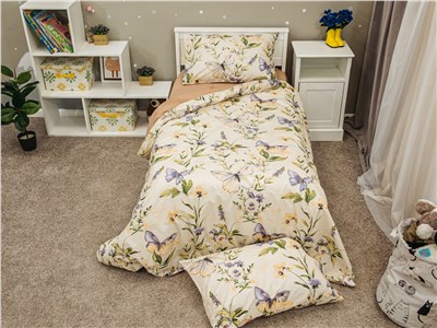 Детское постельное бельё Sweet Dreams Butterfly in brown (на резинке + молния)