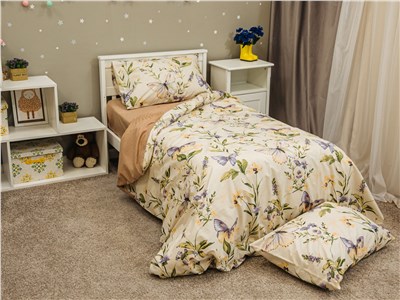 Детское постельное бельё Sweet Dreams Butterfly in brown (на резинке + молния)