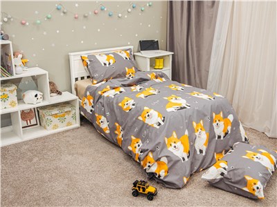 Детское постельное бельё Sweet Dreams Corgi (на резинке + молния) 