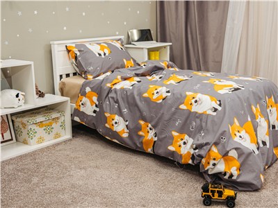 Детское постельное бельё Sweet Dreams Corgi (на резинке + молния) 