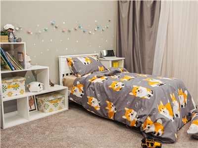 Детское постельное бельё Sweet Dreams Corgi (на резинке + молния) 