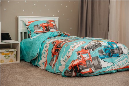 Детское постельное бельё Sweet Dreams Formula 1 (на резинке + молния)