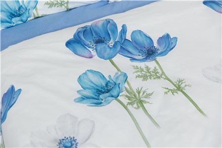 Детское постельное бельё Sweet Dreams Blue Poppies (на резинке + молния)