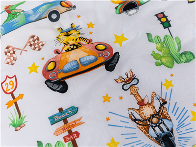 Детское постельное бельё Сладкие Сны(Sweet Dreams) Гонщики (на резинке + молния)