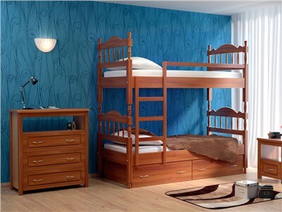 Детская кровать DreamLine "Юниор" 2-х ярусная (бук)