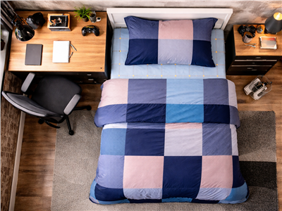 Детское постельное бельё Сладкие Сны(Sweet Dreams) Синий ритм (на резинке + молния)