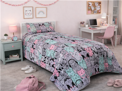 Детское покрывало Сладкие Сны(Sweet Dreams) Покрывало "Коты-меломаны"