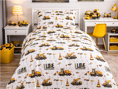 Детское постельное бельё Сладкие Сны(Sweet Dreams) Стройка(на резинке+молния)